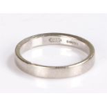 Platinum wedding band, ring size N, 4.4 grams