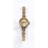 Pioneer 9 carat gold cased ladies wristwatch, the signed dial with Arabic numerals, subsidiary