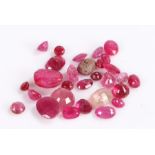 Loose gemstones, approximately 30 carats of ruby, red and pink gemstones, (qty)