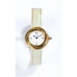 Cartier Must De Cartier silver gilt ladies wristwatch, the signed white dial with Arabic numerals,