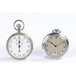 Art deco style gentleman's open faced pocket watch, the dial with Arabic numerals and subsidiary