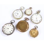 Continental silver cased open face pocket watch, the dial with retailers name Thos. Russell & Son