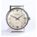 Curtis stainless steel gentleman's wristwatch the signed silver dial with baton numerals and date