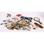 Mixed items, to include jewellery, coins, spectacles, keys, buttons, hat pins, etc, (qty)