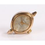 Accurist 9 carat gold ladies wristwatch, with a signed silvered dial