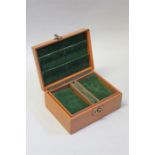 Early 20th century leather bound jewellery box by Mappin & Webb Ltd, compartmentalised tray inside