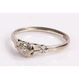 18 carat gold diamond set ring, with a diamond to the head, ring size P
