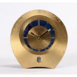Swiza Calendar 8 desk timepiece, with a gilt metal and faux lapis lazuli case, a signed gilt dial