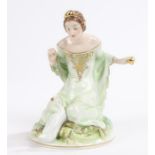 Rosenthal porcelain figure depicting a kneeling Princess feeding a duck, designed by Ferd