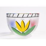 Kosta Boda Tulipa pattern bowl designed by Ulrica Hydman-Vallien , the clear glass bowl with