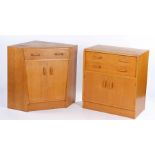 G-Plan light oak cabinet with two drawers above two cupboard doors, 76cm wide, together with a G-