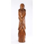 Hardwood carving depicting a Masai Bride, 180cm high