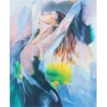 Christine Comyn, "Odalisque II", Silkscreen numbered 70/350, in a gilt frame, the silkscreen 37cm