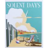 Solent days, poster signed in pencil Dant, 40cm x 50cm