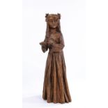 Margaret Ballardie, St Lucy Finland, bronze effect form carving, 83cm high