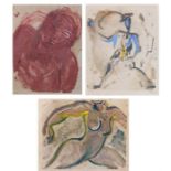 L Lypshitz, Naked female torso, monotype, signed and dated 1942, together with two further by the