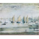 After Laurence Stephen Lowry (1887-1976) ‘Yachts at Lytham’ Photolithograph by Ganymed Reproduction,