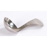 Keswick School of Industrial Arts, a Firth Staybrite caddy spoon, beaten bowl and handle with