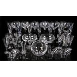 Caithness Panache Midnight pattern glassware to include, six wine glasses, six napkin rings, two