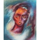 Moira Doggett (B1927), facial study, oil on canvas, 50.5cm x 60.5cm