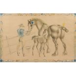 John Skeaping, RA (1901-1980), Mare and Foal, Lithograph dated 1945, Printed in England at the