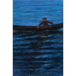 Philip Archer, "The Man Afraid Of Water", signed oil and pastel on paper, titled to the reverse,