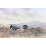 William Simpson Clowe (British 20th Century) Two grouse within a highland landscape, signed and