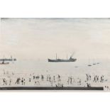 After Laurence Stephen Lowry (1887-1976) ‘Waiting for the Tide’ Photolithograph by Ganymed