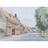 Stanley Orchart (1920-2005) Castle Acre, Norfolk, signed watercolour, 35cm x 25cm