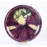 Wilkinson Burlsem Lawleys Norfolk Pottery bowl, in purple and yellow streaks and two butterflies,