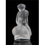 Lalique frosted glass figure, Leda and the swan, 11.5cm high