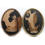 Pair of marquetry pictures designed by H. Butler R.B.A for the Rowley Gallery, depicting Bushey Park