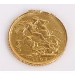 Edward VII Sovereign, 1902, St George and the Dragon, ex mount