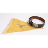 German World War II Lufftwaff belt & pennant.