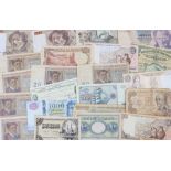 Banknotes, a collection of Worldwide banknotes to include France, Cyprus, Syria, Lebanon, Turkey,