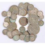 Collection of coins, to include pre 1947 and pre 1920, Shilling, Florin, Half Crown and Three