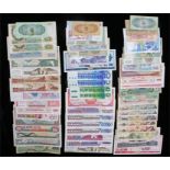 Banknotes, to include Turkish, Russian, French, Poland, China, etc, (qty)