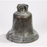 Bronze ships bell, unsigned, 33cm high