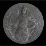 Victorian pewter medallion/plaque, Sisismund III King of Poland, reigned 1587-1632, 13mm diameter