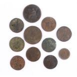 George III coins, to include Halfpennies, various dates, also together with an 1806 Farthing, (11)