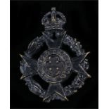 World War Two Chaplain's cap badge, Royal Army Chaplains Department, two blades to reverse, K&K