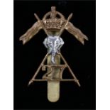 World War Two 27th Lancers O/R's cap badge, slider to reverse stamped Firmin, London, K&K 1917