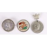 George III enamel Crown, with St George and the Dragon in enamel with white enamel ground,