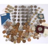 Collection of coins, to include Pennies, Shillings, Half Crowns, Decimal coin set, Crowns, etc, (