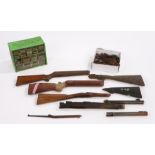 Air rifle and shot gun parts, to include stocks, springs, and parts, (qty)