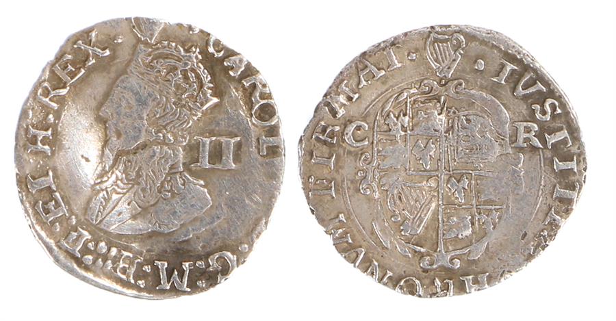 Charles II Two Pence, Hammered, undated second issue