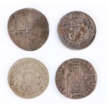 Coins, to include Spain Carolus 1 Reale 1776, Elizabeth I 1593, William II Sixpence and a George III