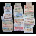 Banknotes, to include Thailand, Malaya, Cuba, Peru, Jordan, Russia, etc, (qty)