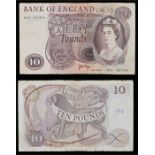 Bank of England £10 banknote, J Page, B03 987569