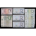 Bank of England, to include £10, 3 x £5 and a collection of £1 notes, (qty)